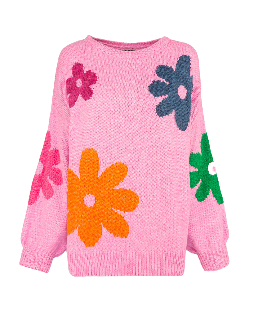 Pullover mit bunten Blumen