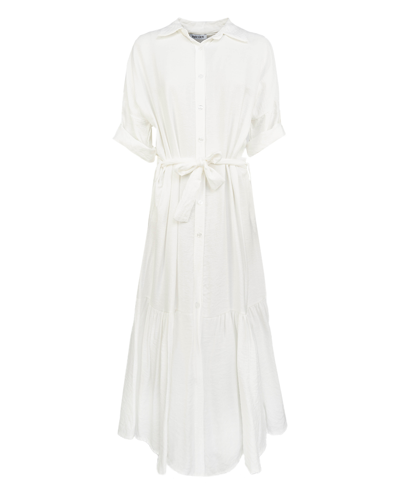 Kleid mit gerafften Stufen Kleid mit gerafften Stufen