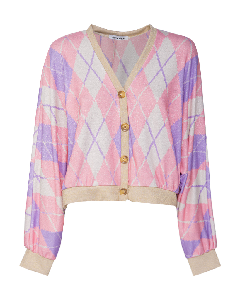 Karo Cardigans mit Lyrex