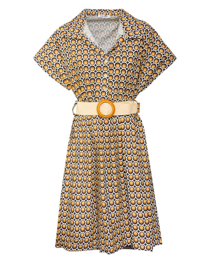 Kleid Bubble-Muster mit Gürtel