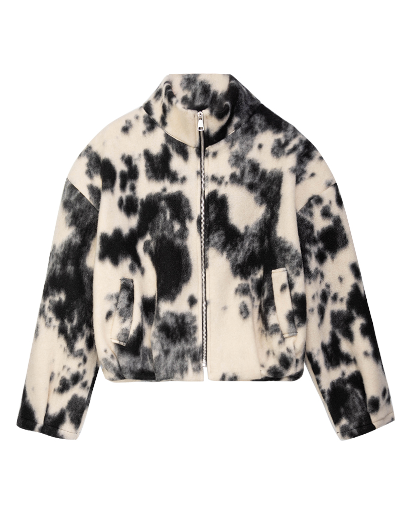 Bomberjacke mit Kuh muster