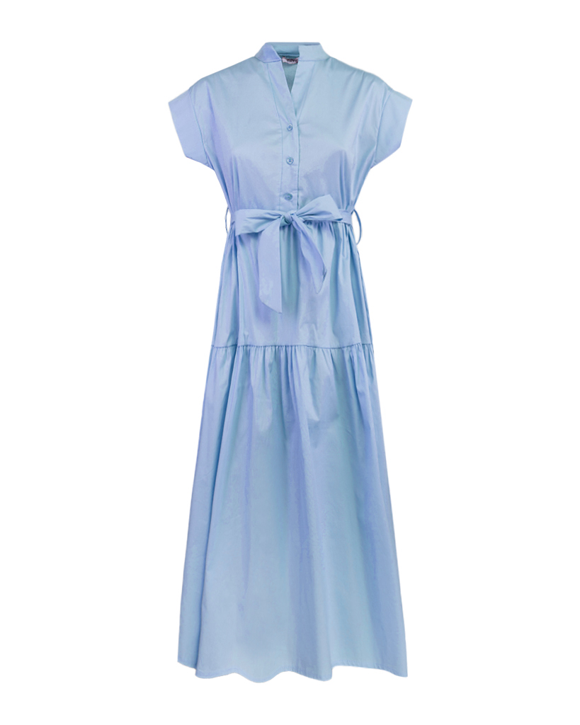 Kleid mit kurzen Ärmeln und Gürtel