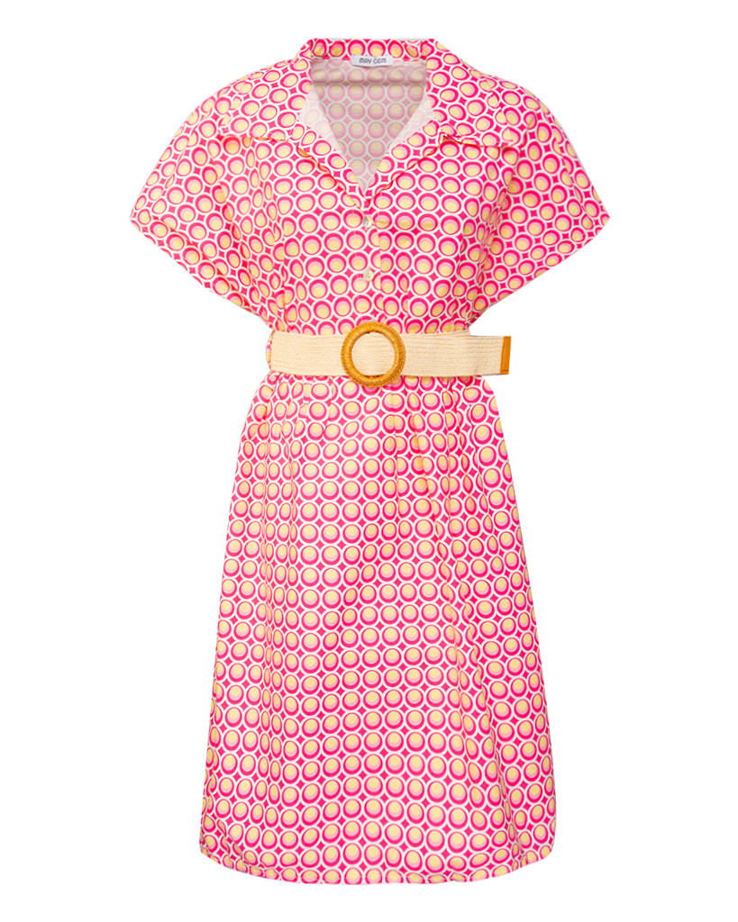 Kleid Bubble-Muster mit Gürtel