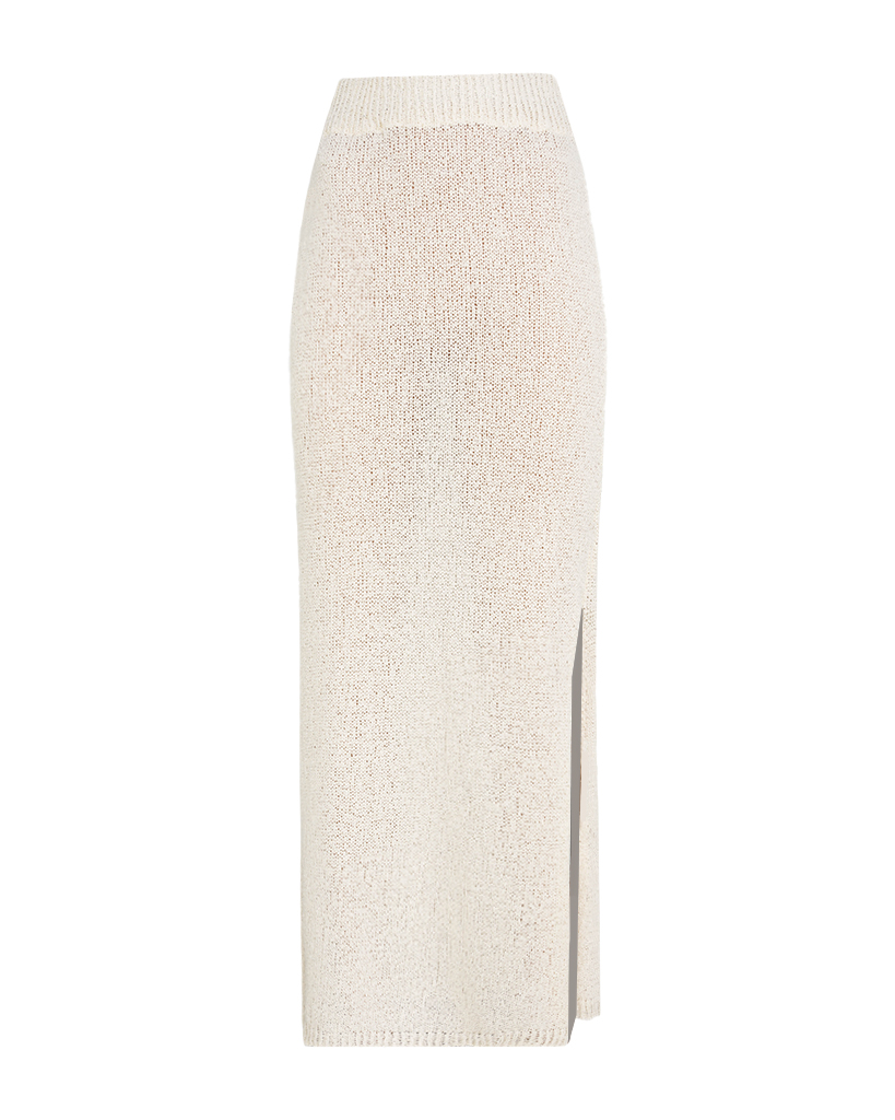 Midi Strick Rock mit Schlitz Midi Strick Rock mit Schlitz